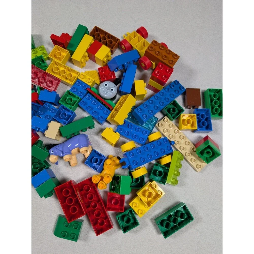 Lot of 100+ 3lb LEGO DUPLO Pieces, Thomas Train, Winnie Pooh, Animals